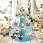 3-Tier Cupcake Stand, Cardboard Cupcake Tower, Dessert Cup Cake Stand Tower for Birthday Wedding Party, alternate view 2
