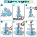 3-Tier Cupcake Stand, Cardboard Cupcake Tower, Dessert Cup Cake Stand Tower for Birthday Wedding Party, alternate view 5