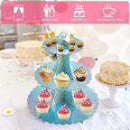 3-Tier Cupcake Stand, Cardboard Cupcake Tower, Dessert Cup Cake Stand Tower for Birthday Wedding Party, alternate view 6