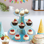 3-Tier Cupcake Stand, Cardboard Cupcake Tower, Dessert Cup Cake Stand Tower for Birthday Wedding Party, alternate view 7
