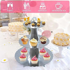 3-Tier Cupcake Stand, Cardboard Cupcake Tower, Dessert Cup Cake Stand Tower for Birthday Wedding Party, alternate view 6