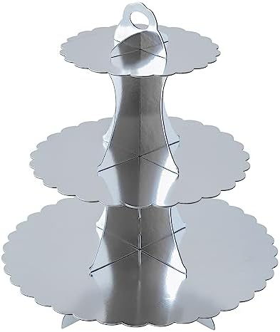 3-Tier Cupcake Stand, Cardboard Cupcake Tower, Dessert Cup Cake Stand Tower for Birthday Wedding Party