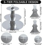 3-Tier Cupcake Stand, Cardboard Cupcake Tower, Dessert Cup Cake Stand Tower for Birthday Wedding Party, alternate view 3