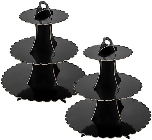 3-Tier Cupcake Stand, Cardboard Cupcake Tower, Dessert Cup Cake Stand Tower for Birthday Wedding Party