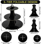 3-Tier Cupcake Stand, Cardboard Cupcake Tower, Dessert Cup Cake Stand Tower for Birthday Wedding Party, alternate view 3