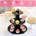 3-Tier Cupcake Stand, Cardboard Cupcake Tower, Dessert Cup Cake Stand Tower for Birthday Wedding Party, alternate view 6