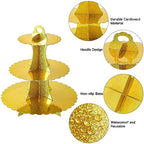 3-Tier Cupcake Stand, Cardboard Cupcake Tower, Dessert Cup Cake Stand Tower for Birthday Wedding Party, alternate view 4