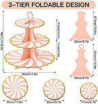 3-Tier Cupcake Stand, Cardboard Cupcake Tower, Dessert Cup Cake Stand Tower for Birthday Wedding Party, alternate view 3