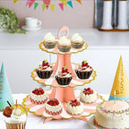 3-Tier Cupcake Stand, Cardboard Cupcake Tower, Dessert Cup Cake Stand Tower for Birthday Wedding Party, alternate view 6