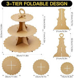 3-Tier Cupcake Stand, Cardboard Cupcake Tower, Dessert Cup Cake Stand Tower for Birthday Wedding Party, alternate view 3