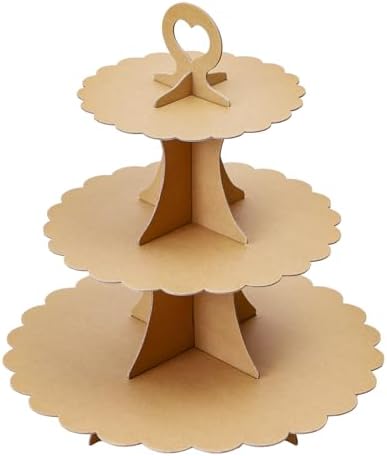 3-Tier Cupcake Stand, Cardboard Cupcake Tower, Dessert Cup Cake Stand Tower for Birthday Wedding Party
