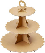3-Tier Cupcake Stand, Cardboard Cupcake Tower, Dessert Cup Cake Stand Tower for Birthday Wedding Party