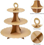 3-Tier Cupcake Stand, Cardboard Cupcake Tower, Dessert Cup Cake Stand Tower for Birthday Wedding Party, alternate view 4