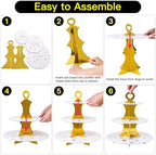 3-Tier Cupcake Stand, Cardboard Cupcake Tower, Dessert Cup Cake Stand Tower for Birthday Wedding Party, alternate view 5