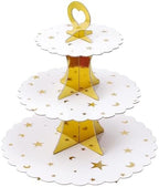 3-Tier Cupcake Stand, Cardboard Cupcake Tower, Dessert Cup Cake Stand Tower for Birthday Wedding Party