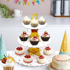 3-Tier Cupcake Stand, Cardboard Cupcake Tower, Dessert Cup Cake Stand Tower for Birthday Wedding Party, alternate view 2