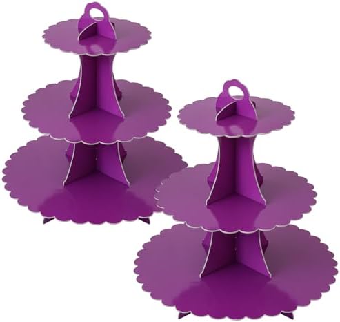 3-Tier Cupcake Stand, Cardboard Cupcake Tower, Dessert Cup Cake Stand Tower for Birthday Wedding Party