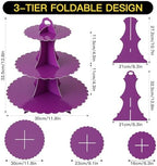 3-Tier Cupcake Stand, Cardboard Cupcake Tower, Dessert Cup Cake Stand Tower for Birthday Wedding Party, alternate view 3