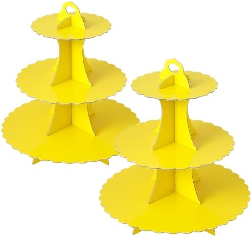 3-Tier Cupcake Stand, Cardboard Cupcake Tower, Dessert Cup Cake Stand Tower for Birthday Wedding Party