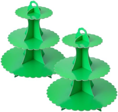3-Tier Cupcake Stand, Cardboard Cupcake Tower, Dessert Cup Cake Stand Tower for Birthday Wedding Party