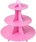 3-Tier Cupcake Stand, Cardboard Cupcake Tower, Dessert Cup Cake Stand Tower for Birthday Wedding Party