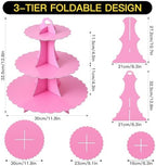 3-Tier Cupcake Stand, Cardboard Cupcake Tower, Dessert Cup Cake Stand Tower for Birthday Wedding Party, alternate view 3