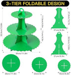 3-Tier Cupcake Stand, Cardboard Cupcake Tower, Dessert Cup Cake Stand Tower for Birthday Wedding Party, alternate view 3
