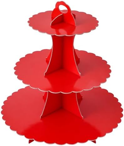3-Tier Cupcake Stand, Cardboard Cupcake Tower, Dessert Cup Cake Stand Tower for Birthday Wedding Party
