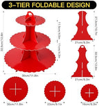 3-Tier Cupcake Stand, Cardboard Cupcake Tower, Dessert Cup Cake Stand Tower for Birthday Wedding Party, alternate view 3