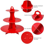 3-Tier Cupcake Stand, Cardboard Cupcake Tower, Dessert Cup Cake Stand Tower for Birthday Wedding Party, alternate view 4