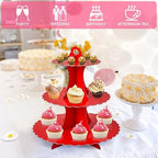 3-Tier Cupcake Stand, Cardboard Cupcake Tower, Dessert Cup Cake Stand Tower for Birthday Wedding Party, alternate view 6