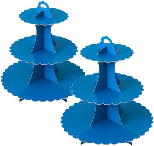 3-Tier Cupcake Stand, Cardboard Cupcake Tower, Dessert Cup Cake Stand Tower for Birthday Wedding Party