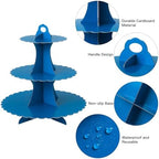 3-Tier Cupcake Stand, Cardboard Cupcake Tower, Dessert Cup Cake Stand Tower for Birthday Wedding Party, alternate view 4
