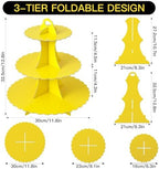 3-Tier Cupcake Stand, Cardboard Cupcake Tower, Dessert Cup Cake Stand Tower for Birthday Wedding Party, alternate view 3
