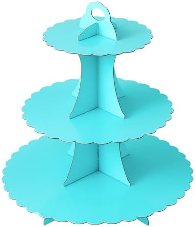 3-Tier Cupcake Stand, Cardboard Cupcake Tower, Dessert Cup Cake Stand Tower for Birthday Wedding Party