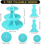 3-Tier Cupcake Stand, Cardboard Cupcake Tower, Dessert Cup Cake Stand Tower for Birthday Wedding Party, alternate view 3