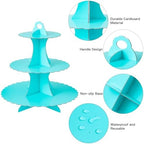 3-Tier Cupcake Stand, Cardboard Cupcake Tower, Dessert Cup Cake Stand Tower for Birthday Wedding Party, alternate view 4