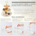 3 Tier Cupcake Stand Ceramic Cake Stand Wedding Dessert Tower, Tiered Serving Tray for Tea Party Afternoon, alternate view 3