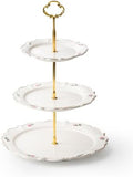 3 Tier Cupcake Stand, Ceramic Tiered Serving Stand in Rose