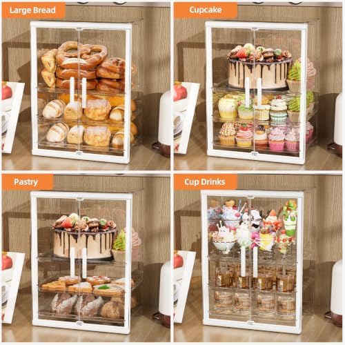3 Tier Cupcake Stand, Cookie Display Case with Pull Out Drawer in Xxxl-1 Pack-3 Drawer, alternate view 5
