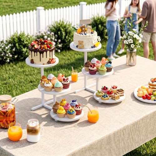 3 Tier Cupcake Stand, Cup Cake Tower Stand, Tiered Display Stand, 1 Pack in White 1pack, alternate view 4