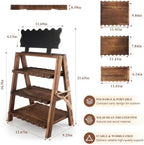 3 Tier Cupcake Stand for Dessert Display, with DIY Chalkboard in Deep Wood 3T, alternate view 2