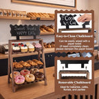 3 Tier Cupcake Stand for Dessert Display, with DIY Chalkboard in Deep Wood 3T, alternate view 3