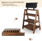 3 Tier Cupcake Stand for Dessert Display, with DIY Chalkboard in Deep Wood 3T, alternate view 5