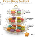 3 Tier Cupcake Stand, Fruit Basket and Cake Stand, Light Luxury Acrylic 3 Tier Serving Tray for Birthday Party, alternate
