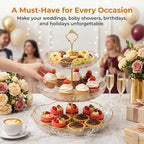 3 Tier Cupcake Stand, Fruit Basket and Cake Stand, Light Luxury Acrylic 3 Tier Serving Tray for Birthday Party, alternate