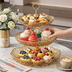 3 Tier Cupcake Stand, Fruit Basket and Cake Stand, Light Luxury Acrylic 3 Tier Serving Tray for Birthday Party