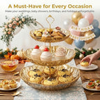 3 Tier Cupcake Stand, Fruit Basket and Cake Stand, Light Luxury Acrylic 3 Tier Serving Tray for Birthday Party, alternate