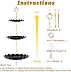 3 Tier Cupcake Stand Holder, Plastic Cup Cake Tower Stand, Black in Black, alternate view 7