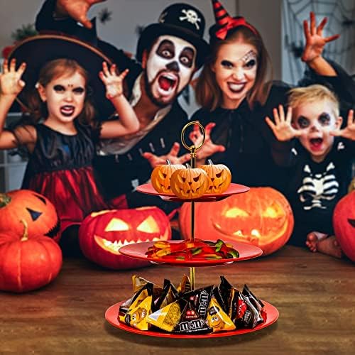 3-Tier Cupcake Stand Melamine Serving Tray Unbreakable Dessert Stand Fruit Candy Display Tower for Wedding, alternate view 2